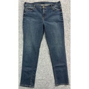 Garnet Hill Women's Blue Straight Leg Jeans sz 18 Long (15667)